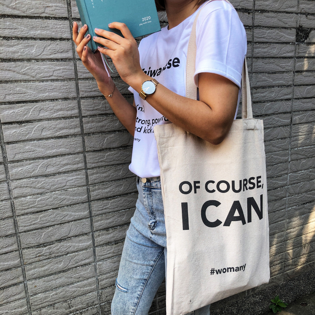 【限時優惠】台灣女生 T-shirt + OF COURSE I CAN 女力帆布袋