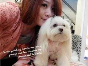 和可愛的咩咩在一起