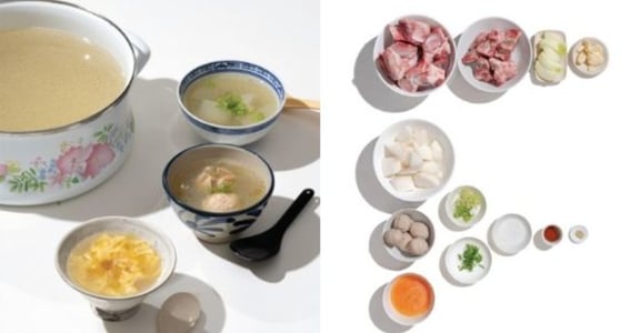 大骨湯底配貢丸跟蛋花：最簡單的家庭清湯