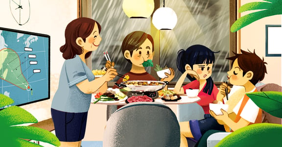 【夏天餐桌故事】颱風天中的小火鍋：知道外面颳風下雨，有一個可以回去的家