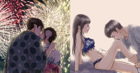 4 位日本人氣 IG 插畫家，畫出情侶情慾與感性的 10 個瞬間