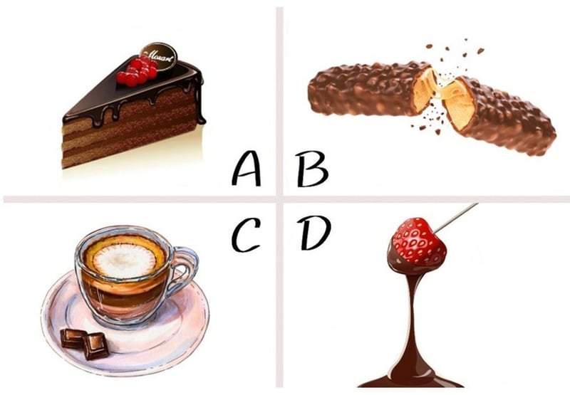 「4 款巧克力味甜品選出最愛」心理測驗，測社交能力。