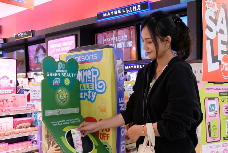 屈臣氏於香港、台灣、菲律賓、泰國和印尼等多個市場繼續與萊雅合作開展「延續美麗回收計劃」