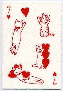 pottering cat poker postcard