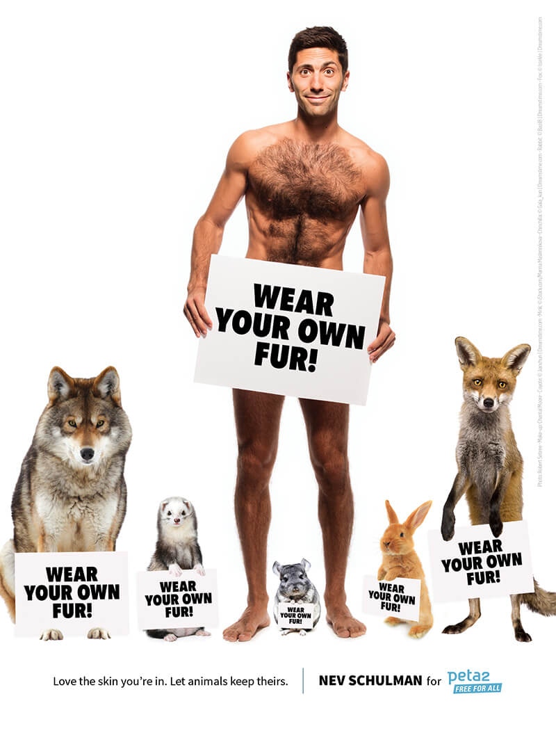 「I’d Rather Go Naked Than Wear Fur」廣告（PETA）