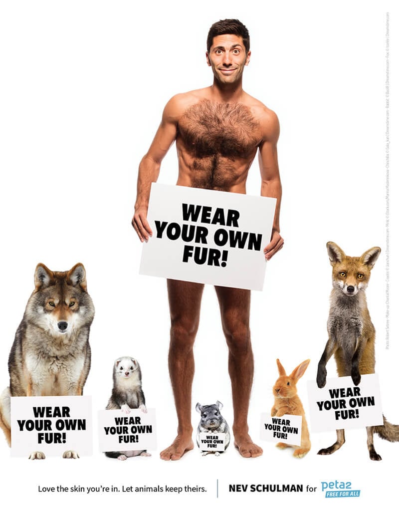 「I’d Rather Go Naked Than Wear Fur」廣告(PETA)