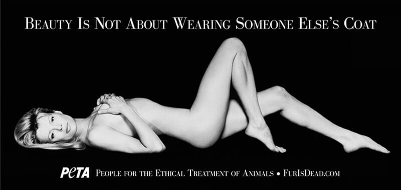「I’d Rather Go Naked Than Wear Fur」廣告(PETA)