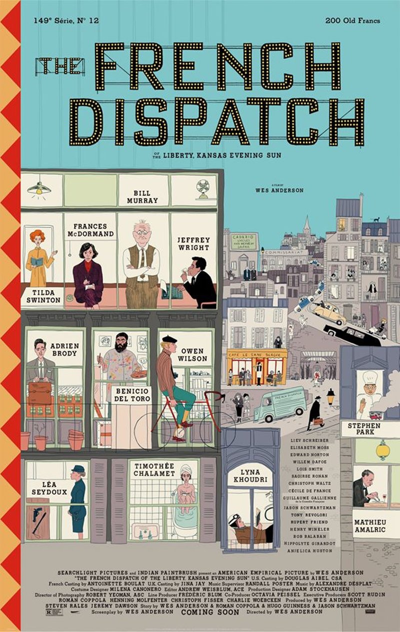 《The French Dispatch》將在 7月先在北美上映。（《The French Dispatch》海報）