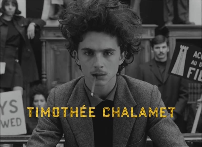 Timothée Chalamet。（《The French Dispatch》預告）