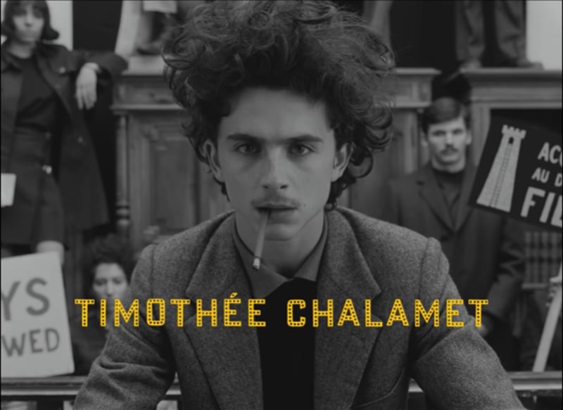 Timothée Chalamet。(《The French Dispatch》預告)